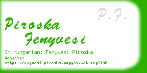 piroska fenyvesi business card